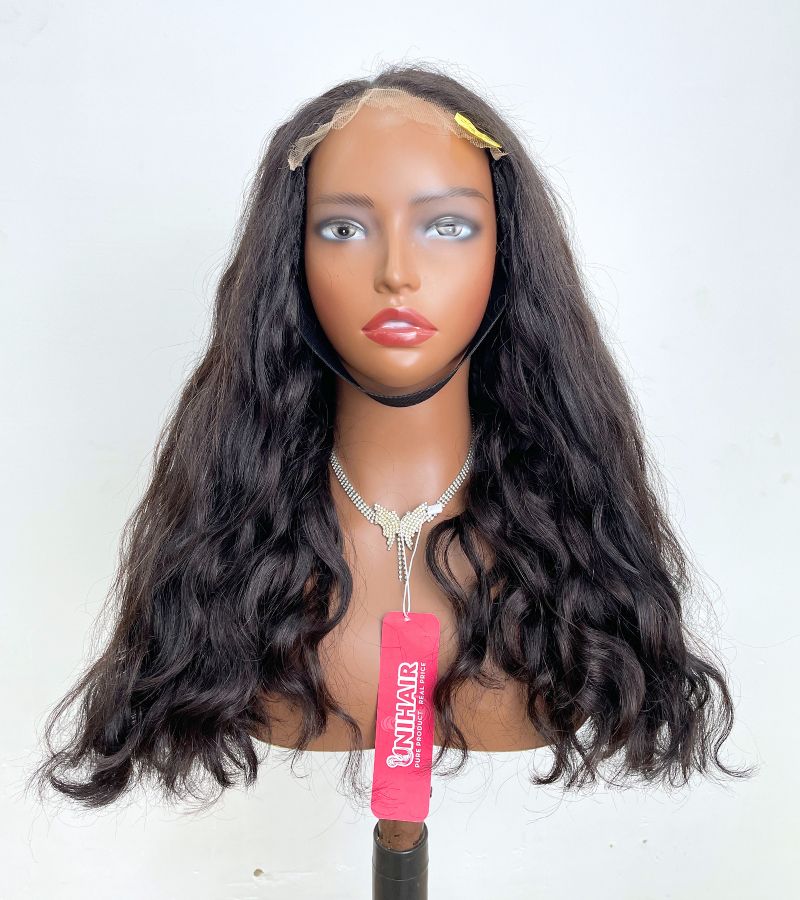 Natural Wavy Lace Closure Wigs 6×6 HD Lace Pre-Plucked 20 Inches Raw Vietnames Hair