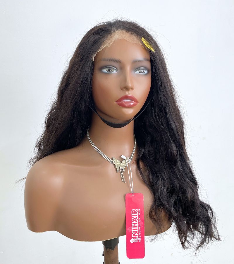 Natural Wavy Lace Closure Wigs 6×6 HD Lace Pre-Plucked 20 Inches Raw Vietnames Hair