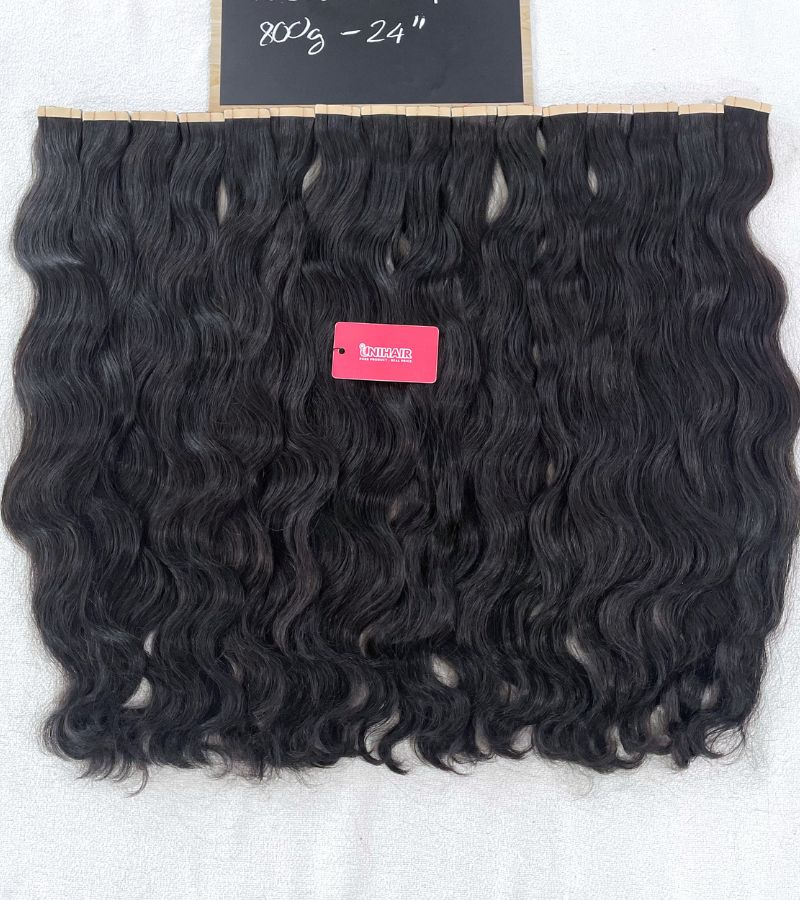 Natural Wavy Tape In Extensions – Soft, Reusable and Raw Vietnamese Hair 8 Natural Wavy Tape In Extensions – Soft, Reusable and Raw Vietnamese Hair - Image 8