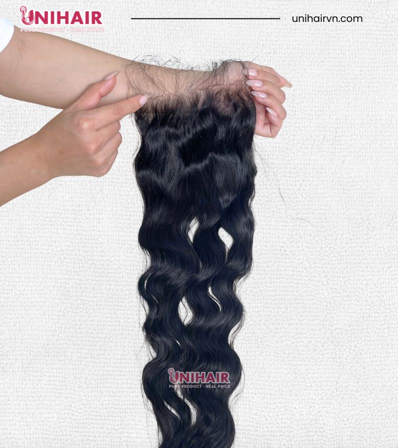 Natural Wavy Wig Making Set – 3 Bundles (14” 16” 18”) & Closure 6x6 Swiss Lace Pre-Plucked 20” 7 Natural Wavy Wig Making Set – 3 Bundles (14” 16” 18”) & Closure 6x6 Swiss Lace Pre-Plucked 20” - Image 7