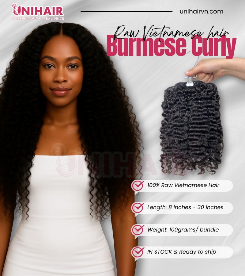 Raw Burmese Curly Hair Bundles – 100% Unprocessed Human Hair for Natural Curls 5 Raw Burmese Curly Hair Bundles – 100% Unprocessed Human Hair for Natural Curls - Image 5