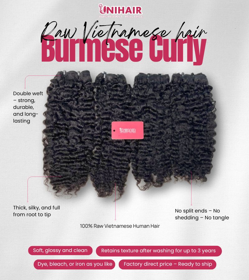 Raw Burmese Curly Hair Bundles – 100% Unprocessed Human Hair for Natural Curls 6 Raw Burmese Curly Hair Bundles – 100% Unprocessed Human Hair for Natural Curls - Image 6
