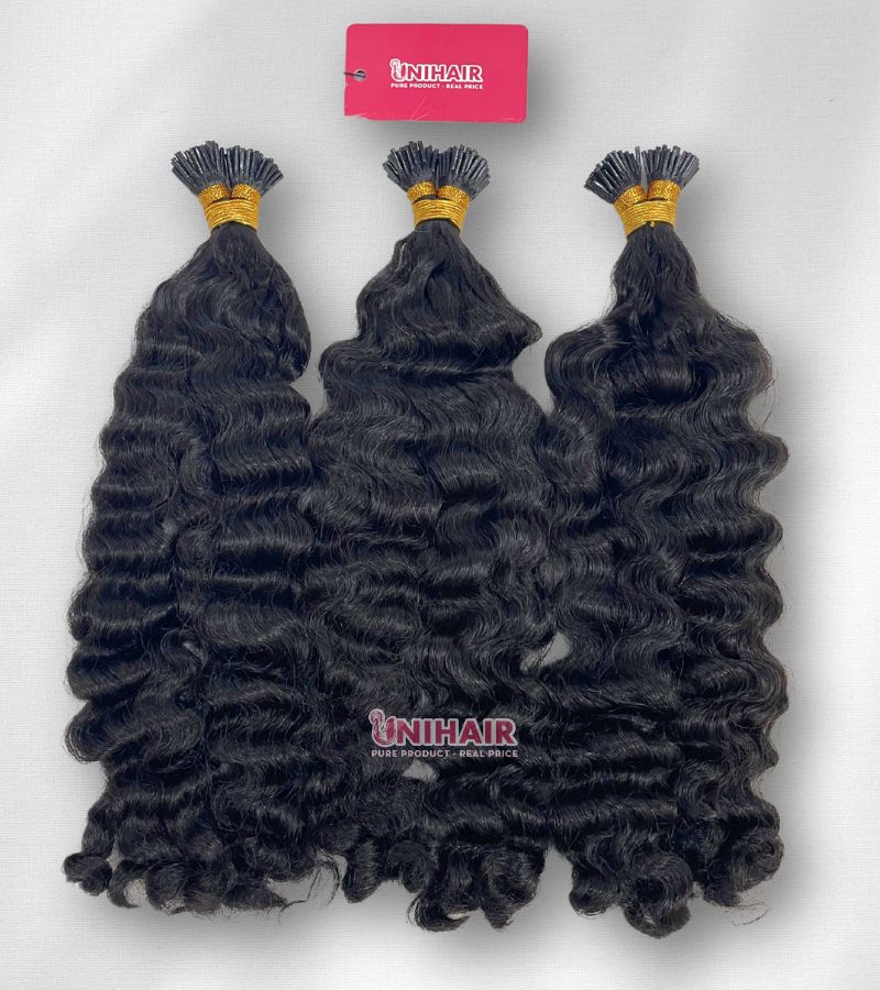 Raw Burmese Curly I Tip Hair Extensions – Natural Curls, Strong Keratin Bonds