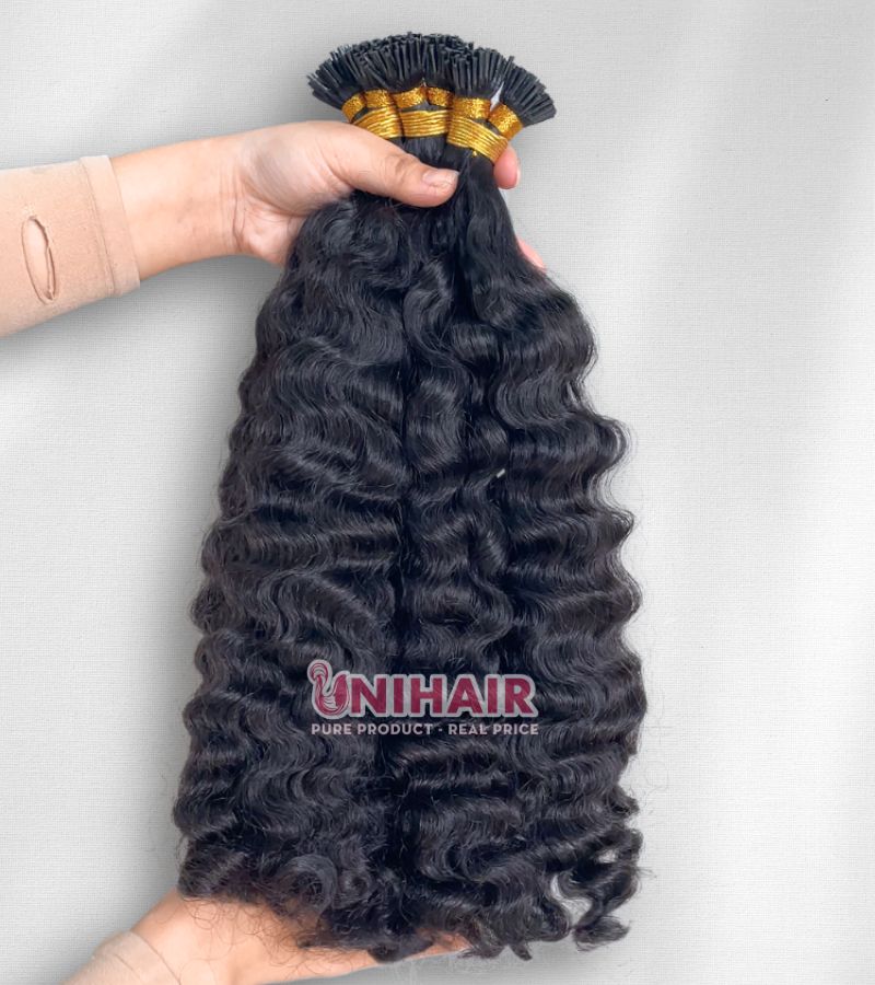 Raw Burmese Curly I Tip Hair Extensions – Natural Curls, Strong Keratin Bonds 5 Raw Burmese Curly I Tip Hair Extensions – Natural Curls, Strong Keratin Bonds - Image 5