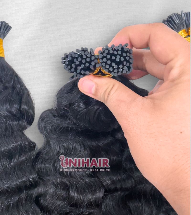 Raw Burmese Curly I Tip Hair Extensions – Natural Curls, Strong Keratin Bonds 6 Raw Burmese Curly I Tip Hair Extensions – Natural Curls, Strong Keratin Bonds - Image 6
