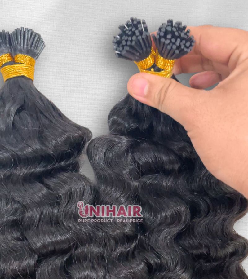 Raw Burmese Curly I Tip Hair Extensions – Natural Curls, Strong Keratin Bonds 7 Raw Burmese Curly I Tip Hair Extensions – Natural Curls, Strong Keratin Bonds - Image 7