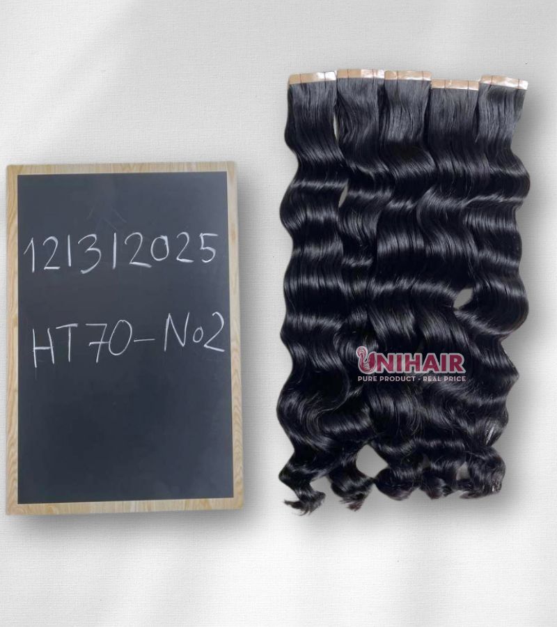 Raw Cambodian Tape In Hair Extensions – Soft Waves, 100% Raw Vietnamese Hair