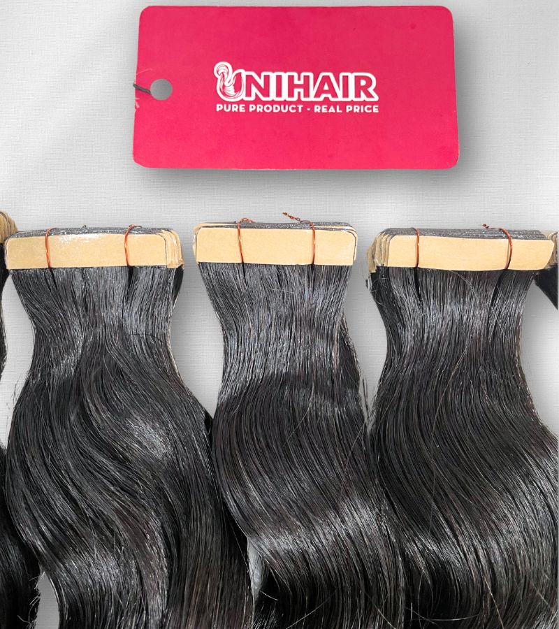 Raw Cambodian Tape In Hair Extensions – Soft Waves, 100% Raw Vietnamese Hair 6 Raw Cambodian Tape In Hair Extensions – Soft Waves, 100% Raw Vietnamese Hair - Image 6