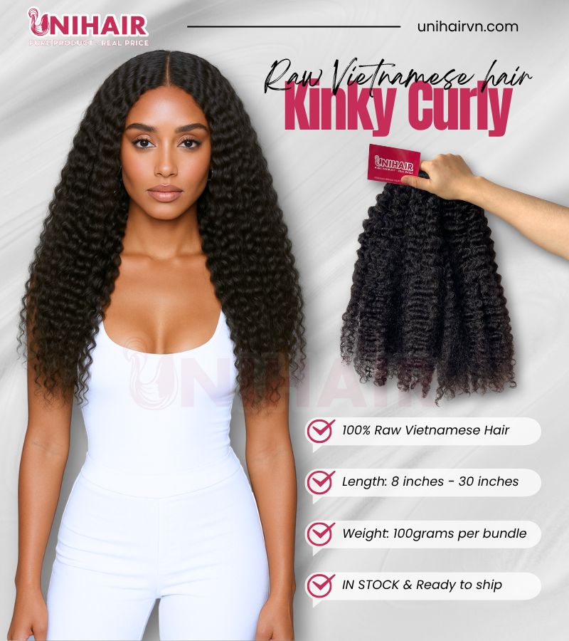 Vietnamese Raw Kinky Curly Hair Bundles – Single Donor and Factory-Direct 4 Vietnamese Raw Kinky Curly Hair Bundles – Single Donor and Factory-Direct - Image 4