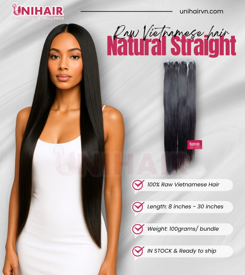 Raw Straight Hair Bundles – 100% Raw Vietnamese Human Hair 4 Raw Straight Hair Bundles – 100% Raw Vietnamese Human Hair - Image 4