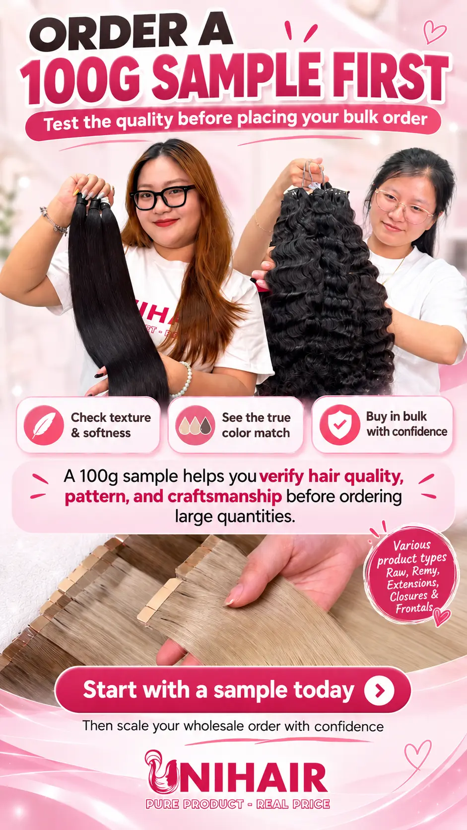 Order Unihairvn human hair sample